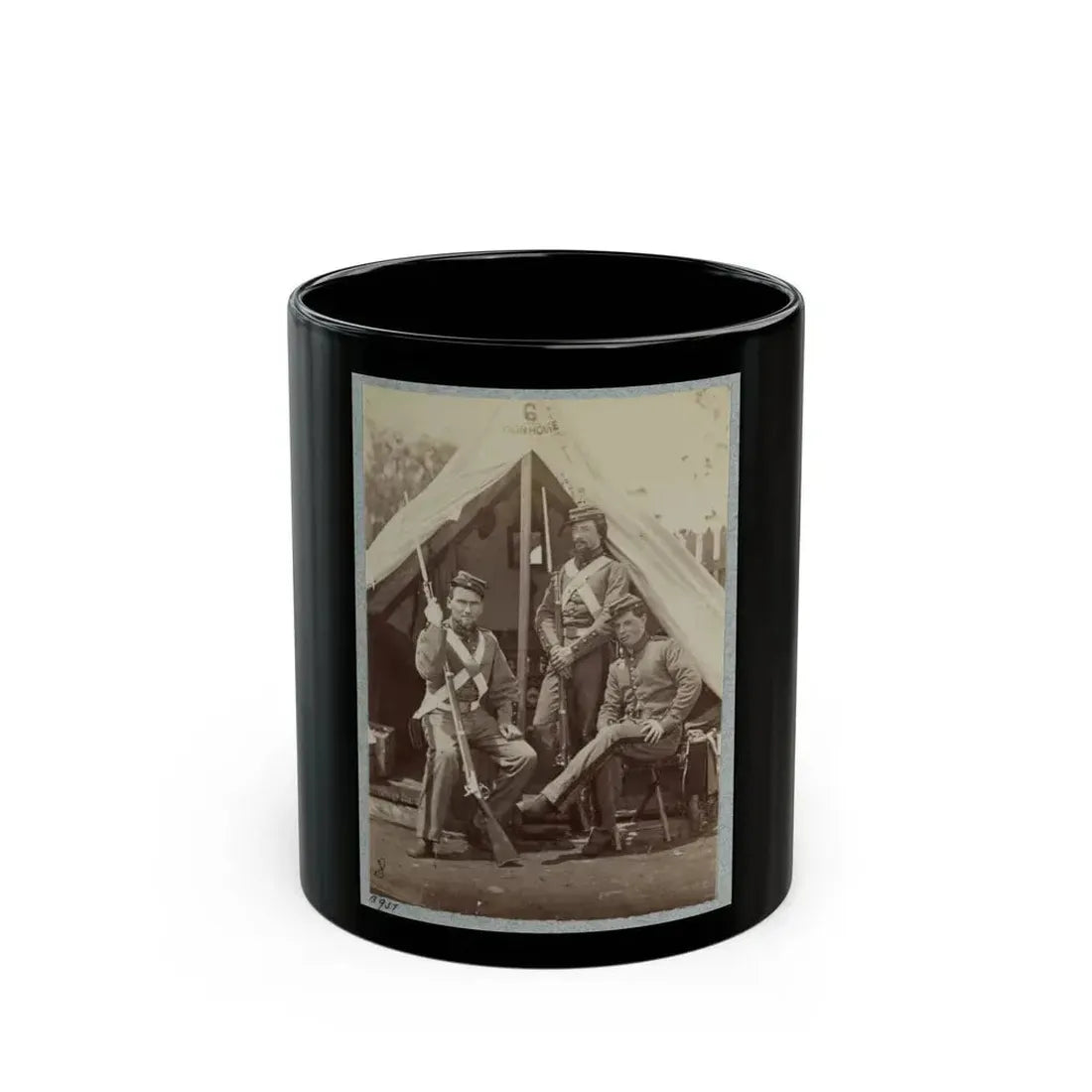 7th New York State Militia, Camp Cameron, D.C., 1861 031 (U.S. Civil War) Black Coffee Mug 11oz - Go Mug Yourself