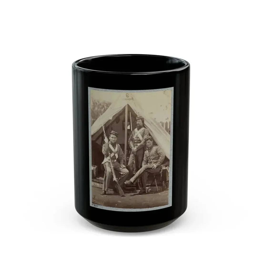 7th New York State Militia, Camp Cameron, D.C., 1861 031 (U.S. Civil War) Black Coffee Mug 15oz - Go Mug Yourself