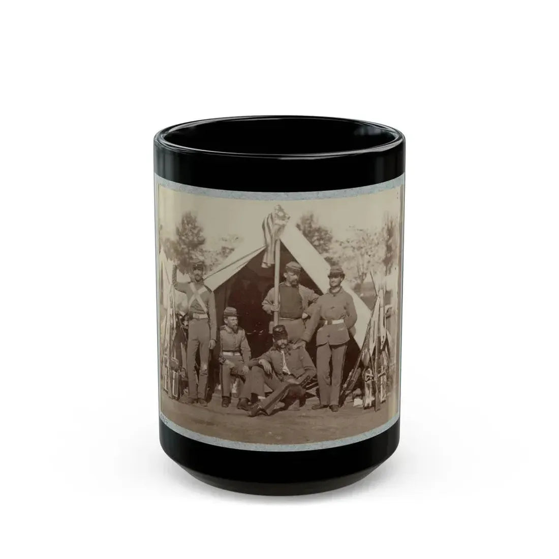 7th New York State Militia, Camp Cameron, D.C., 1861 032 (U.S. Civil War) Black Coffee Mug 15oz - Go Mug Yourself