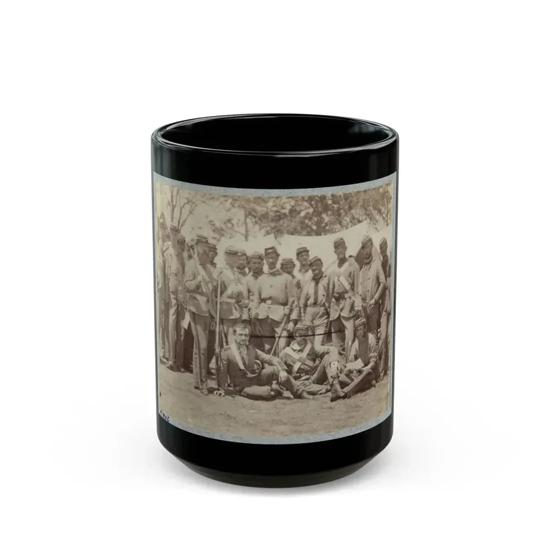 7th New York State Militia, Camp Cameron, D.C., 1861 037 (U.S. Civil War) Black Coffee Mug 15oz - Go Mug Yourself