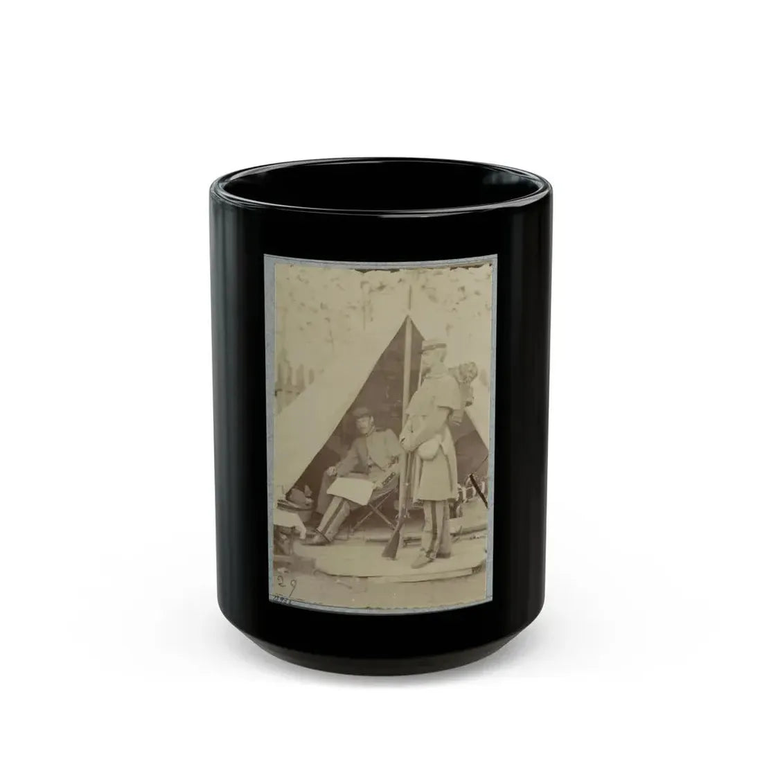 7th New York State Militia, Camp Cameron, D.C., 1861 038 (U.S. Civil War) Black Coffee Mug 15oz - Go Mug Yourself