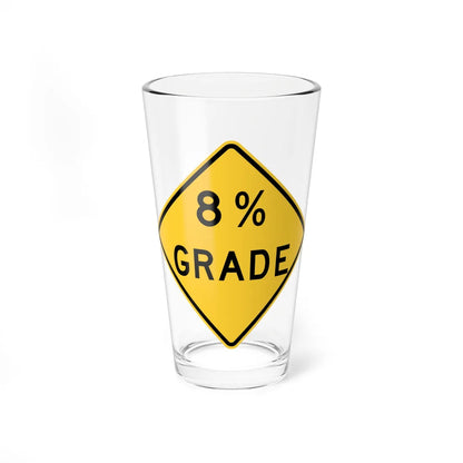 8 GRADE ITD W7-3 (Idaho) (Road Sign) Pint Glass 16oz 16oz - Go Mug Yourself