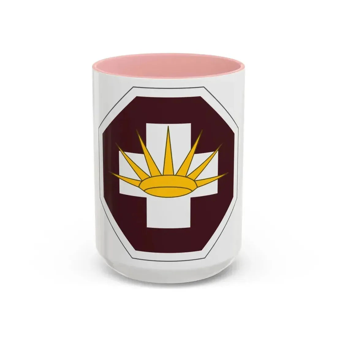 8 Medical Brigade (U.S. Army) Accent Coffee Mug 15oz Pink - Go Mug Yourself