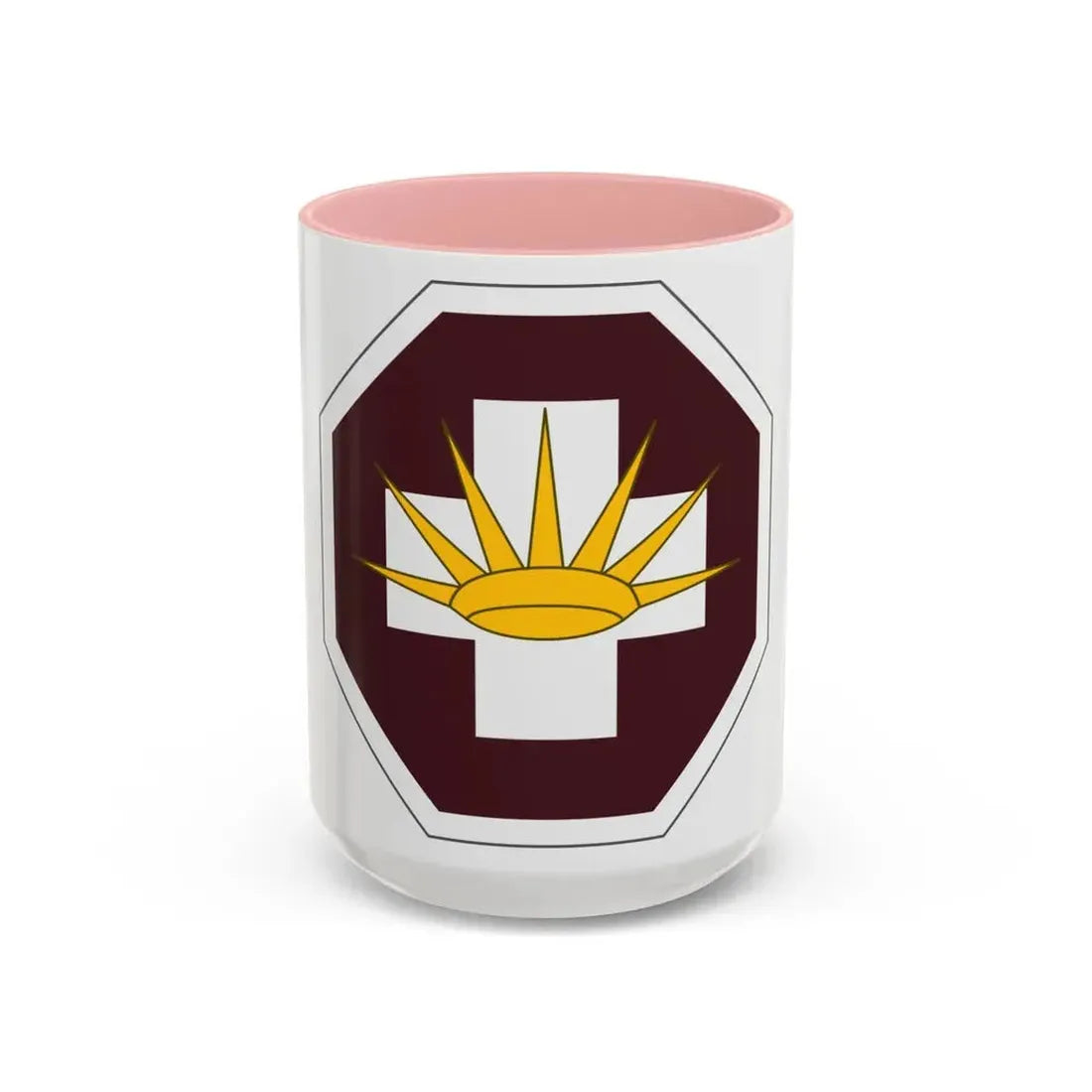 8 Medical Brigade (U.S. Army) Accent Coffee Mug 15oz Pink - Go Mug Yourself