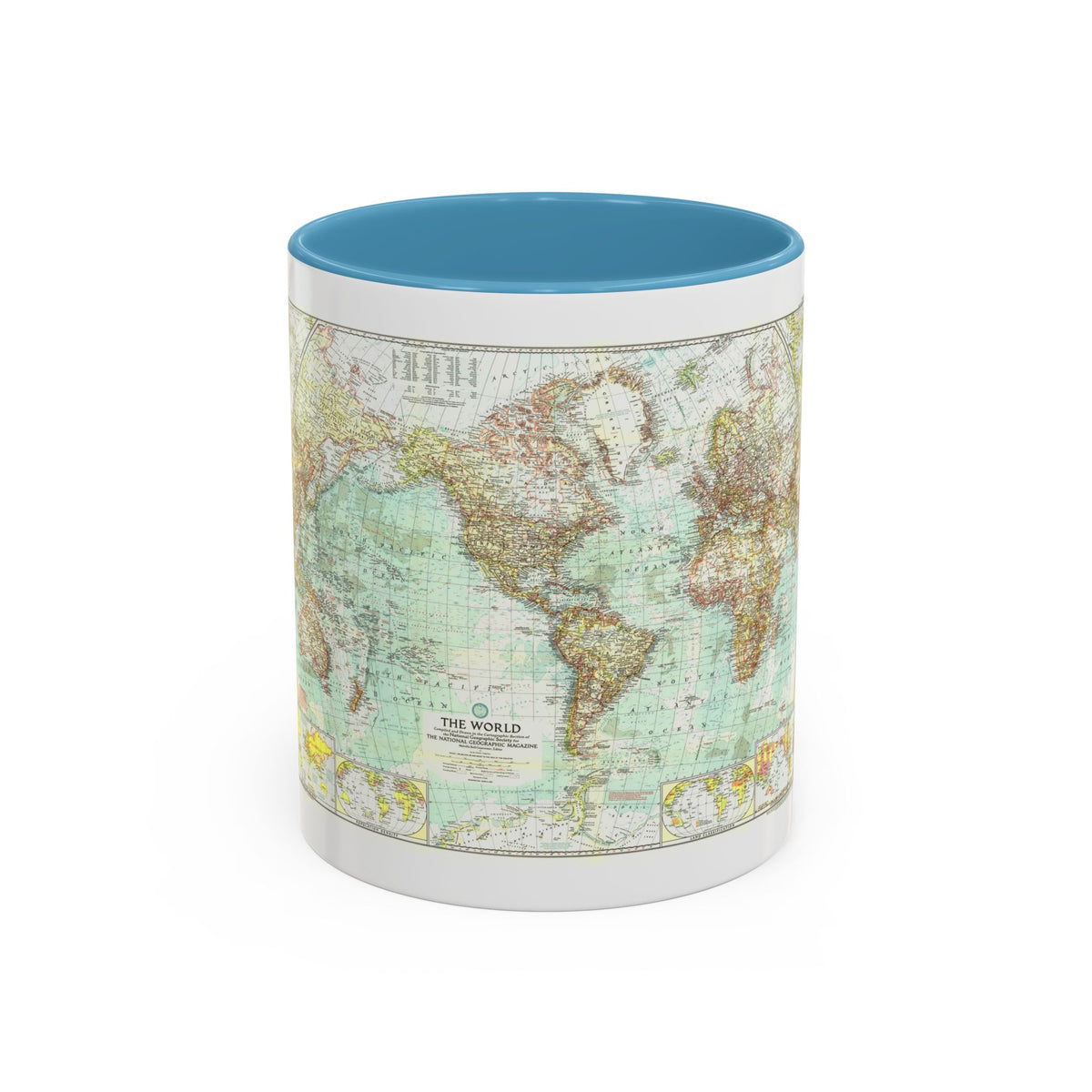 World Map (1957) (Map) Accent Coffee Mug