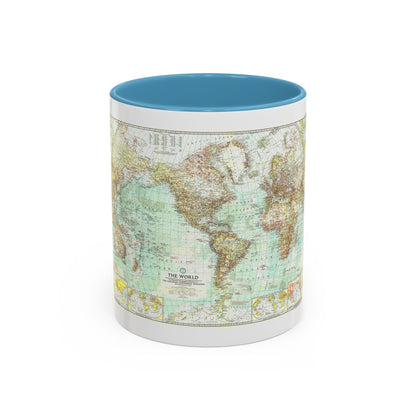 World Map (1957) (Map) Accent Coffee Mug