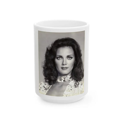 Lynda Carter #198 (Vintage Female Icon) White Coffee Mug-15oz-Go Mug Yourself