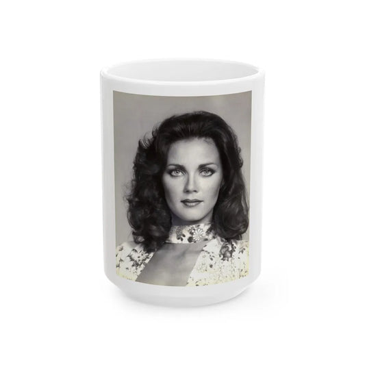 Lynda Carter #235 (Vintage Female Icon) White Coffee Mug-15oz-Go Mug Yourself