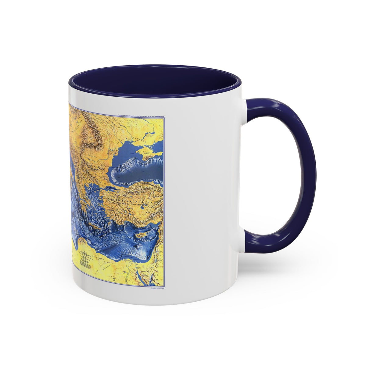 Mediterranean Seafloor (1982) (Map) Accent Coffee Mug