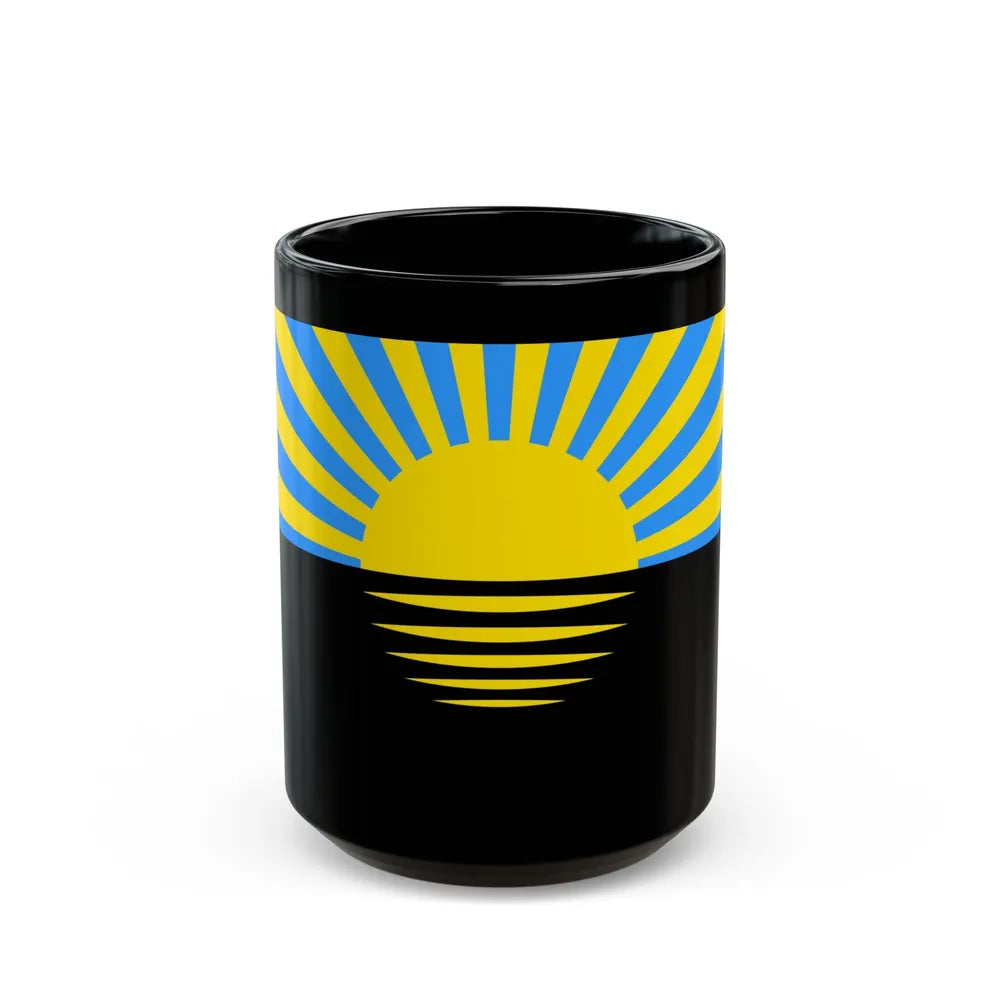 Flag of Donetsk Oblast Ukraine - Black Coffee Mug-15oz-Go Mug Yourself