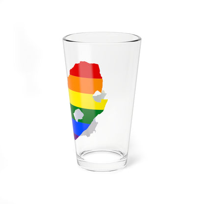 LGBT flag map of South Africa (South Africa) Pint Glass 16oz