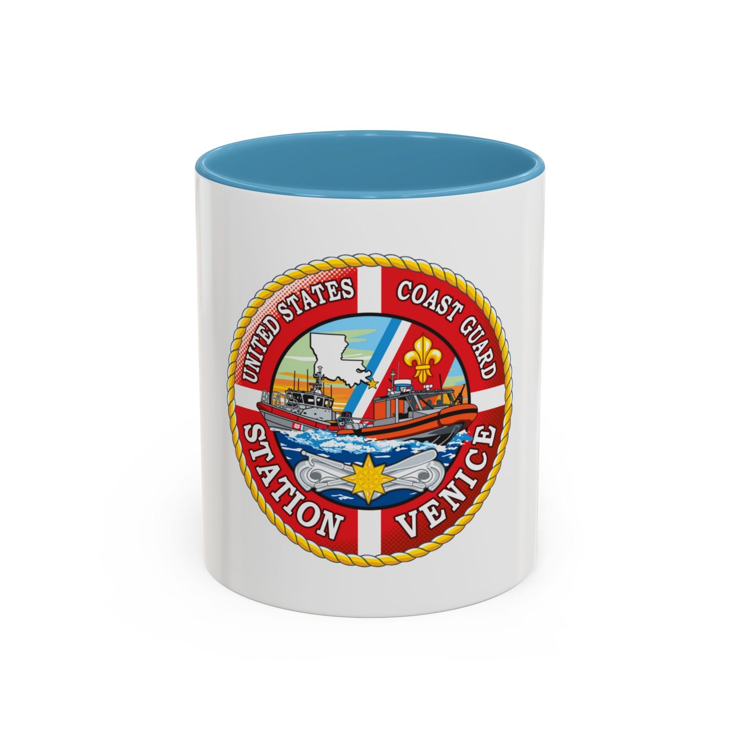 USCG Station Venice (U.S. Coast Guard) Accent Coffee Mug