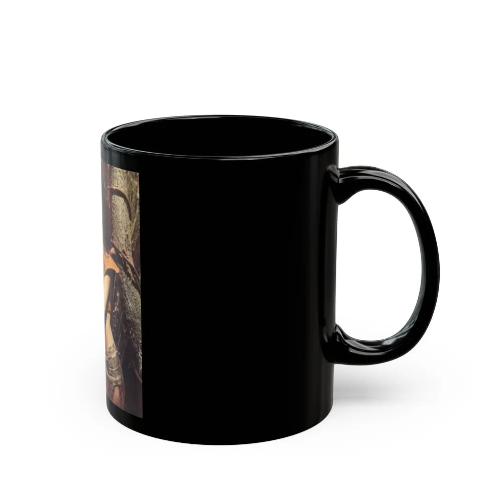 Caroline Munro #337 (Vintage Female Icon) Black Coffee Mug-Go Mug Yourself