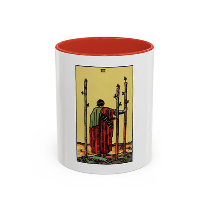 The 3 of Wands (Tarot Card) Accent Coffee Mug