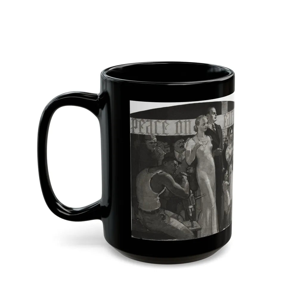 Dawns on Our World at the Crossroads, Cosmopolitan, January 1934 - Black Coffee Mug-Go Mug Yourself