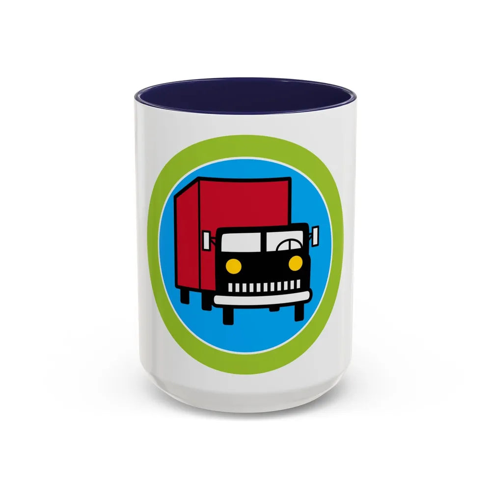 Truck Transportation (Boy Scout Merit Badge) Accent Coffee Mug-15oz-Navy-Go Mug Yourself