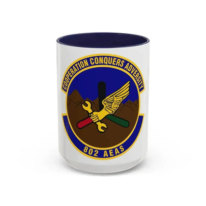 802d Air Expeditionary Advisory Squadron (U.S. Air Force) Accent Coffee Mug 15oz Navy - Go Mug Yourself