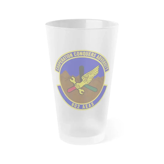 802d Air Expeditionary Advisory Squadron (U.S. Air Force) Frosted Pint Glass 16oz Default Title - Go Mug Yourself