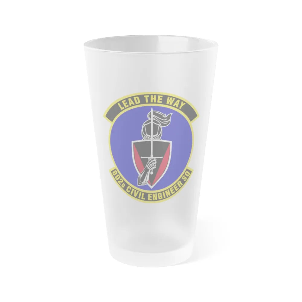 802d Civil Engineer Squadron (U.S. Air Force) Frosted Pint Glass 16oz-16oz-Frosted-Go Mug Yourself