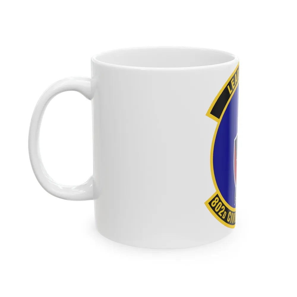 802d Civil Engineer Squadron (U.S. Air Force) White Coffee Mug-Go Mug Yourself