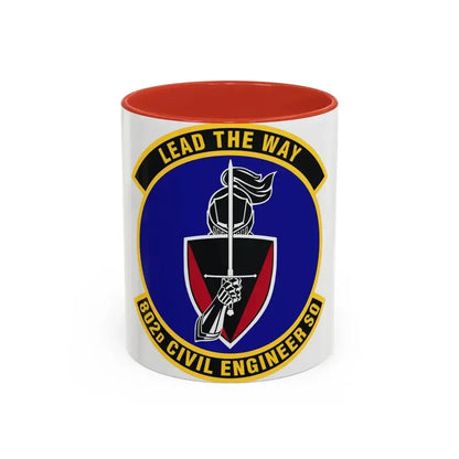 802d Civil Engineer Squadron (U.S. Air Force) Accent Coffee Mug 11oz Red - Go Mug Yourself