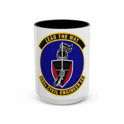 802d Civil Engineer Squadron (U.S. Air Force) Accent Coffee Mug 15oz Black - Go Mug Yourself