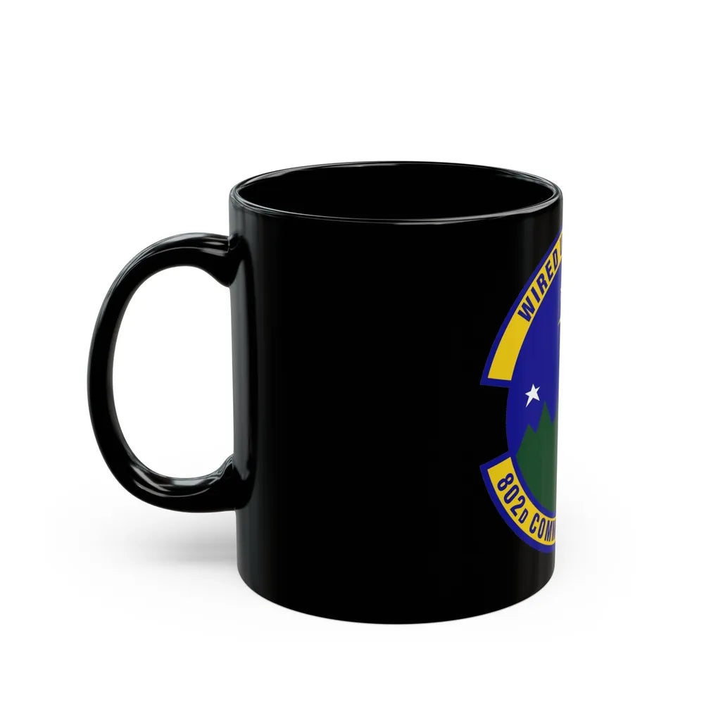 802d Communications Squadron (U.S. Air Force) Black Coffee Mug-Go Mug Yourself