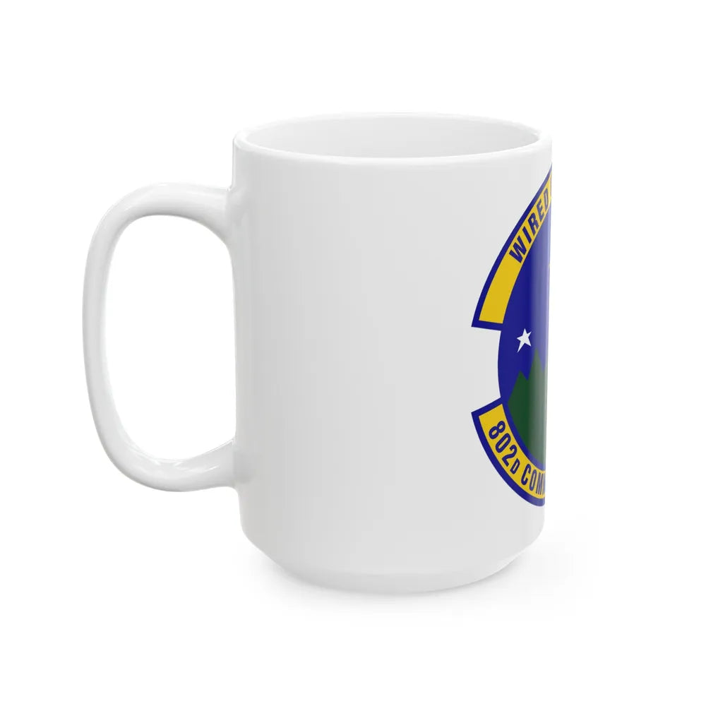 802d Communications Squadron (U.S. Air Force) White Coffee Mug-Go Mug Yourself