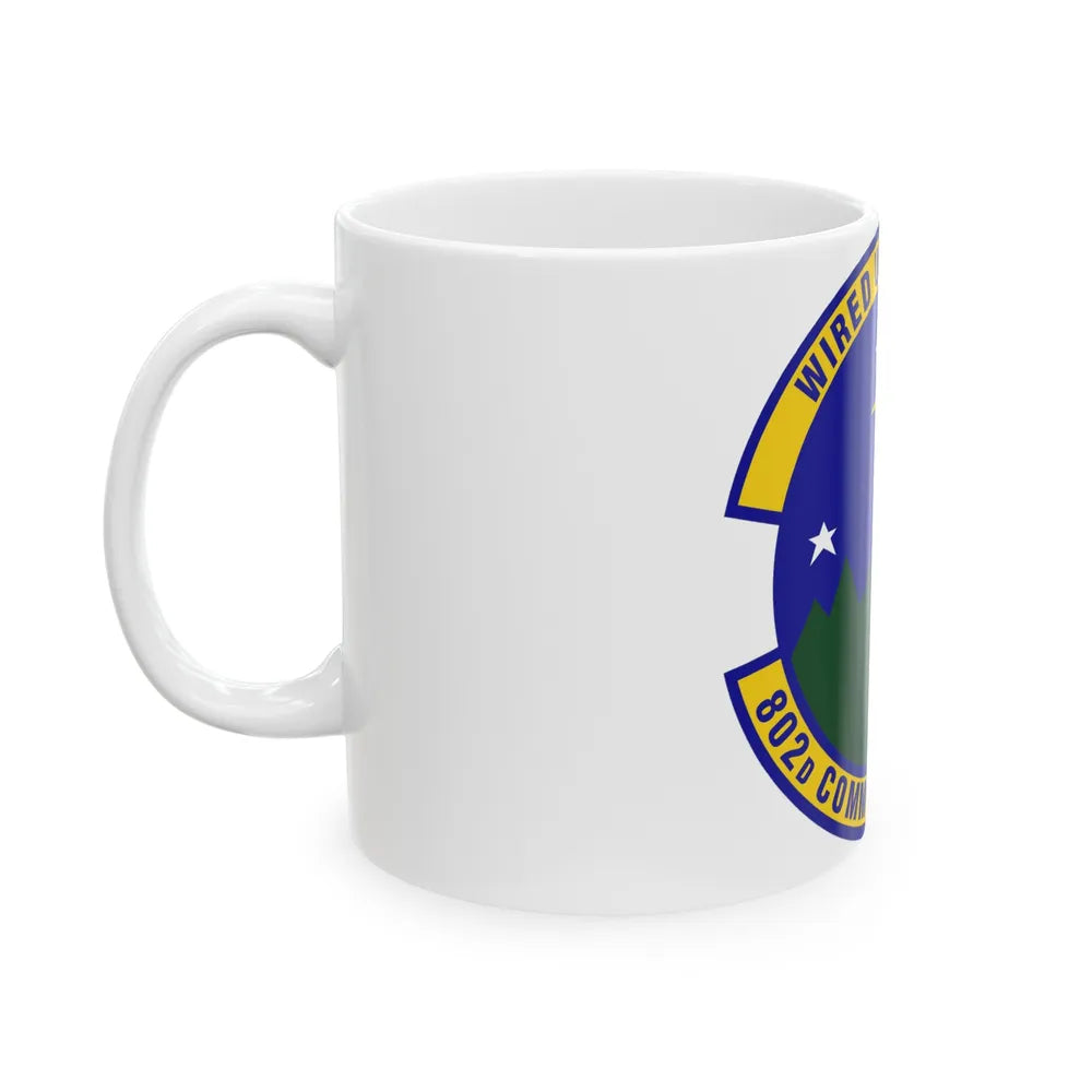 802d Communications Squadron (U.S. Air Force) White Coffee Mug-Go Mug Yourself