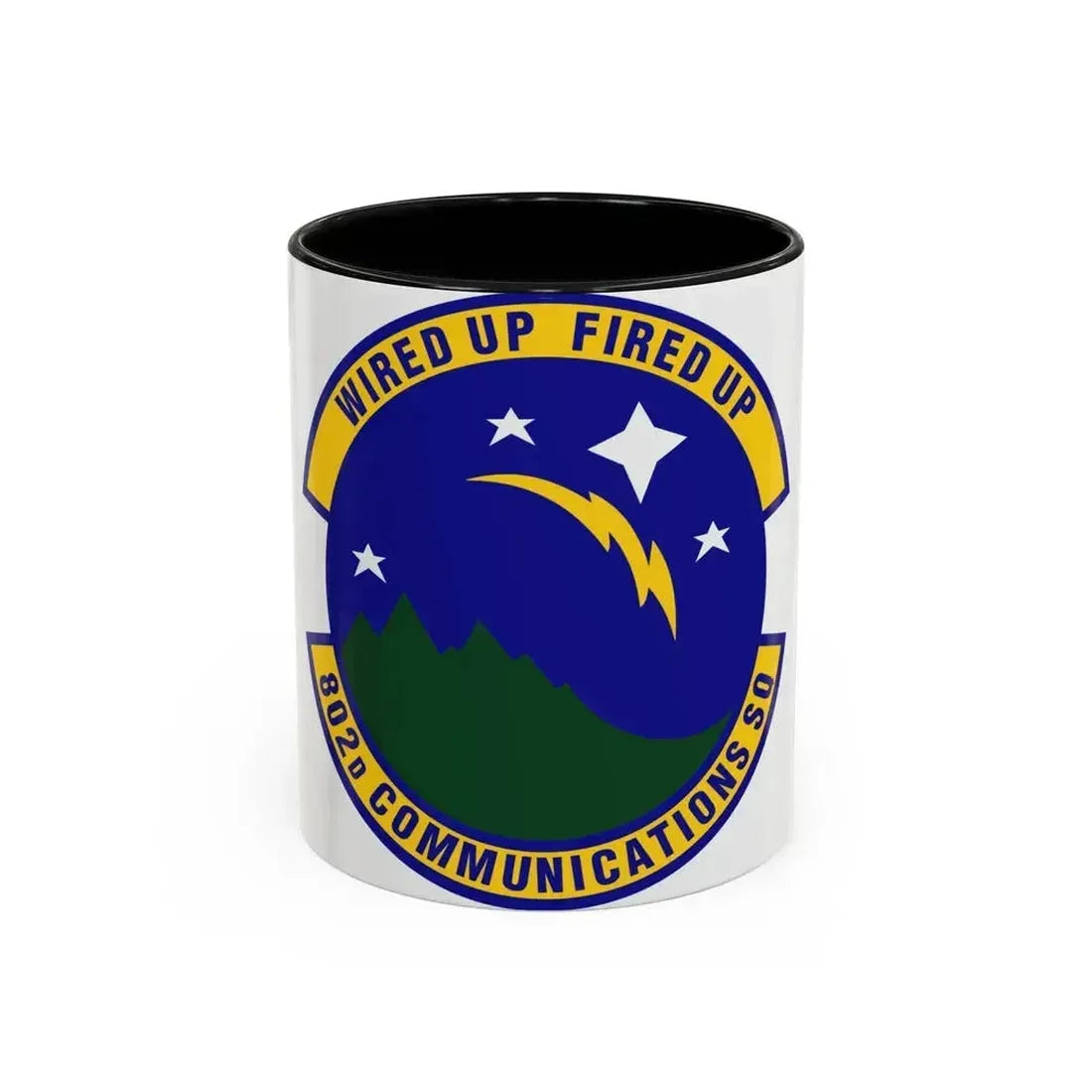 802d Communications Squadron (U.S. Air Force) Accent Coffee Mug 11oz Black - Go Mug Yourself
