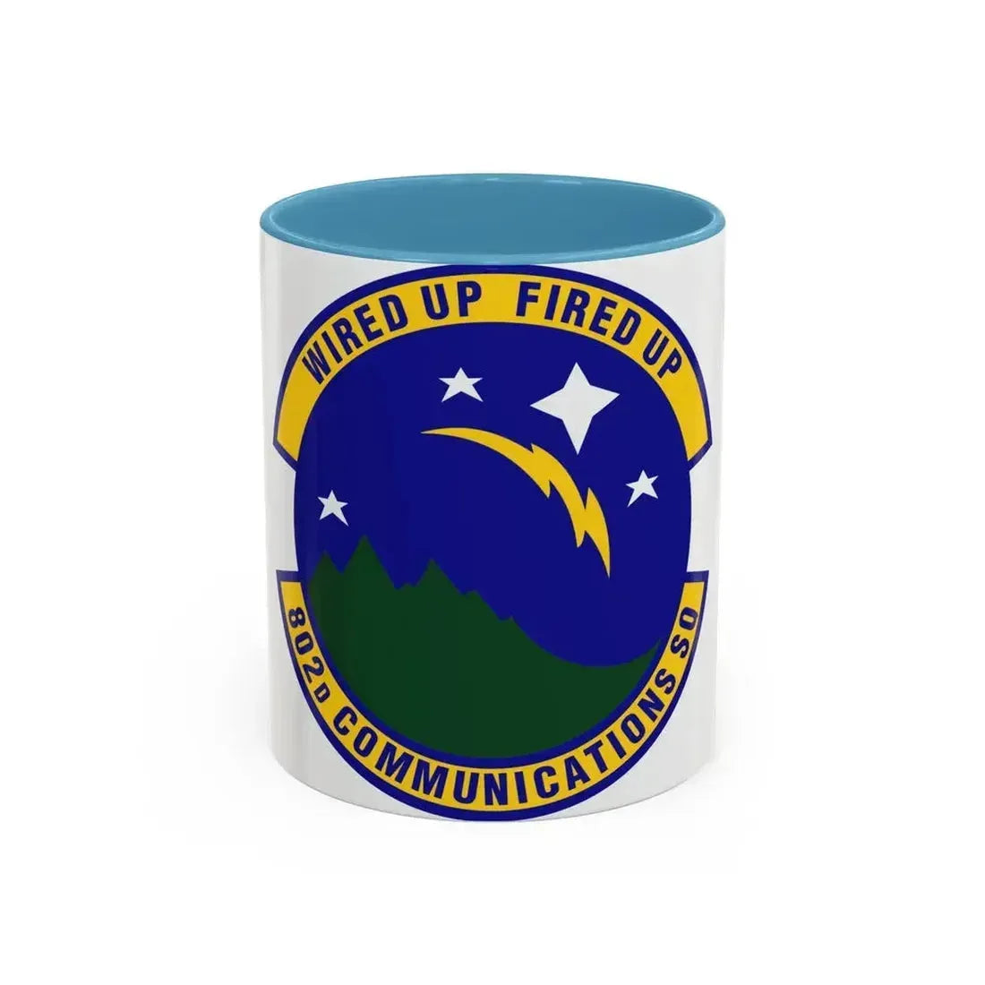802d Communications Squadron (U.S. Air Force) Accent Coffee Mug 11oz Light Blue - Go Mug Yourself