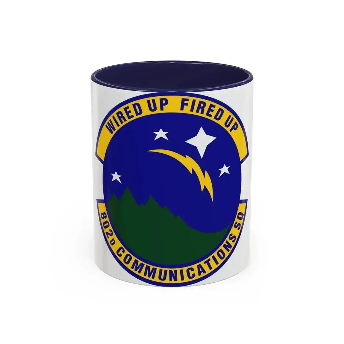 802d Communications Squadron (U.S. Air Force) Accent Coffee Mug 11oz Navy - Go Mug Yourself