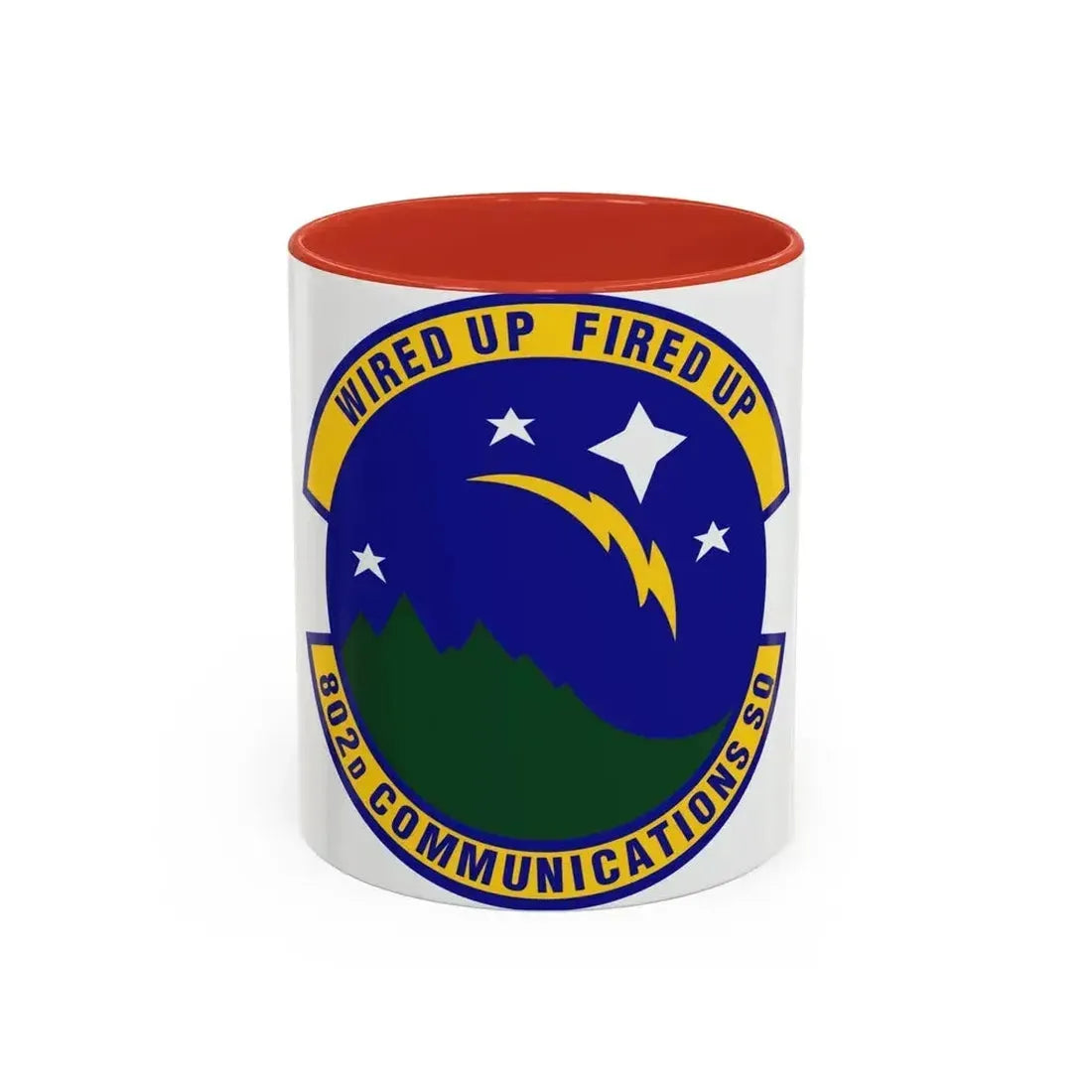 802d Communications Squadron (U.S. Air Force) Accent Coffee Mug 11oz Red - Go Mug Yourself
