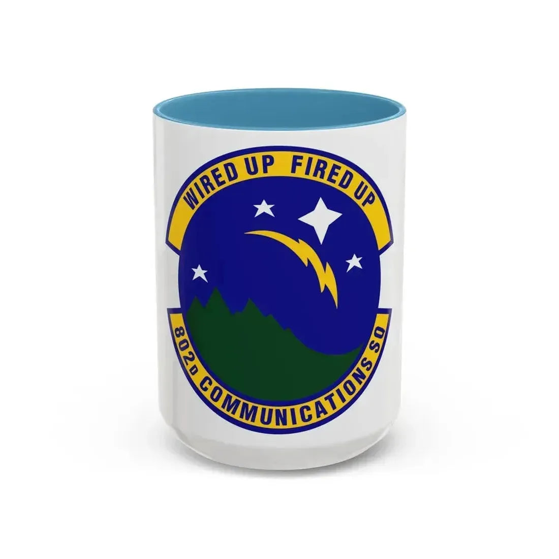 802d Communications Squadron (U.S. Air Force) Accent Coffee Mug 15oz Light Blue - Go Mug Yourself