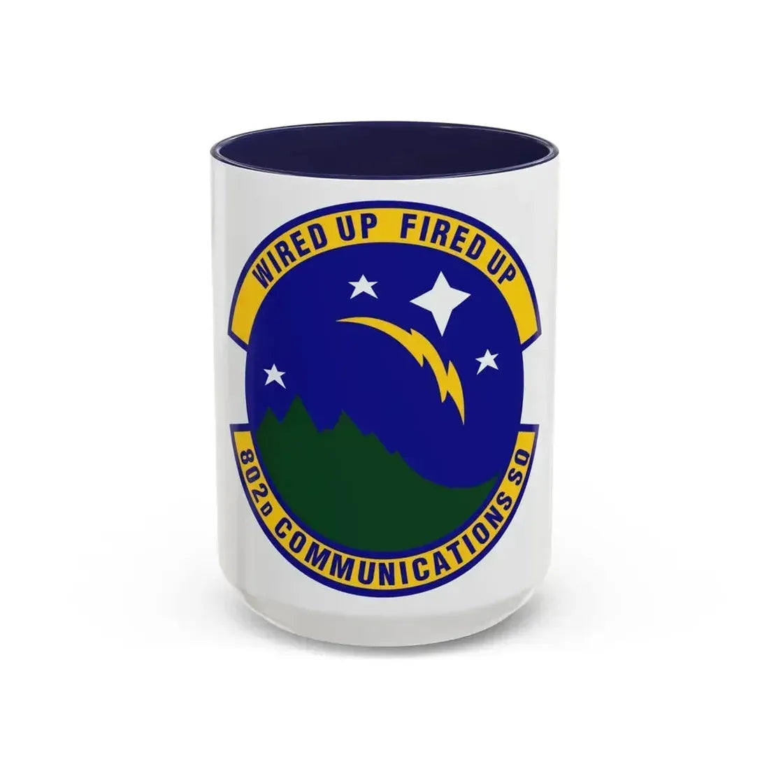 802d Communications Squadron (U.S. Air Force) Accent Coffee Mug 15oz Navy - Go Mug Yourself