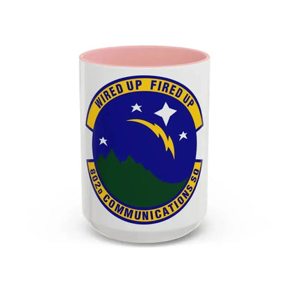 802d Communications Squadron (U.S. Air Force) Accent Coffee Mug 15oz Pink - Go Mug Yourself
