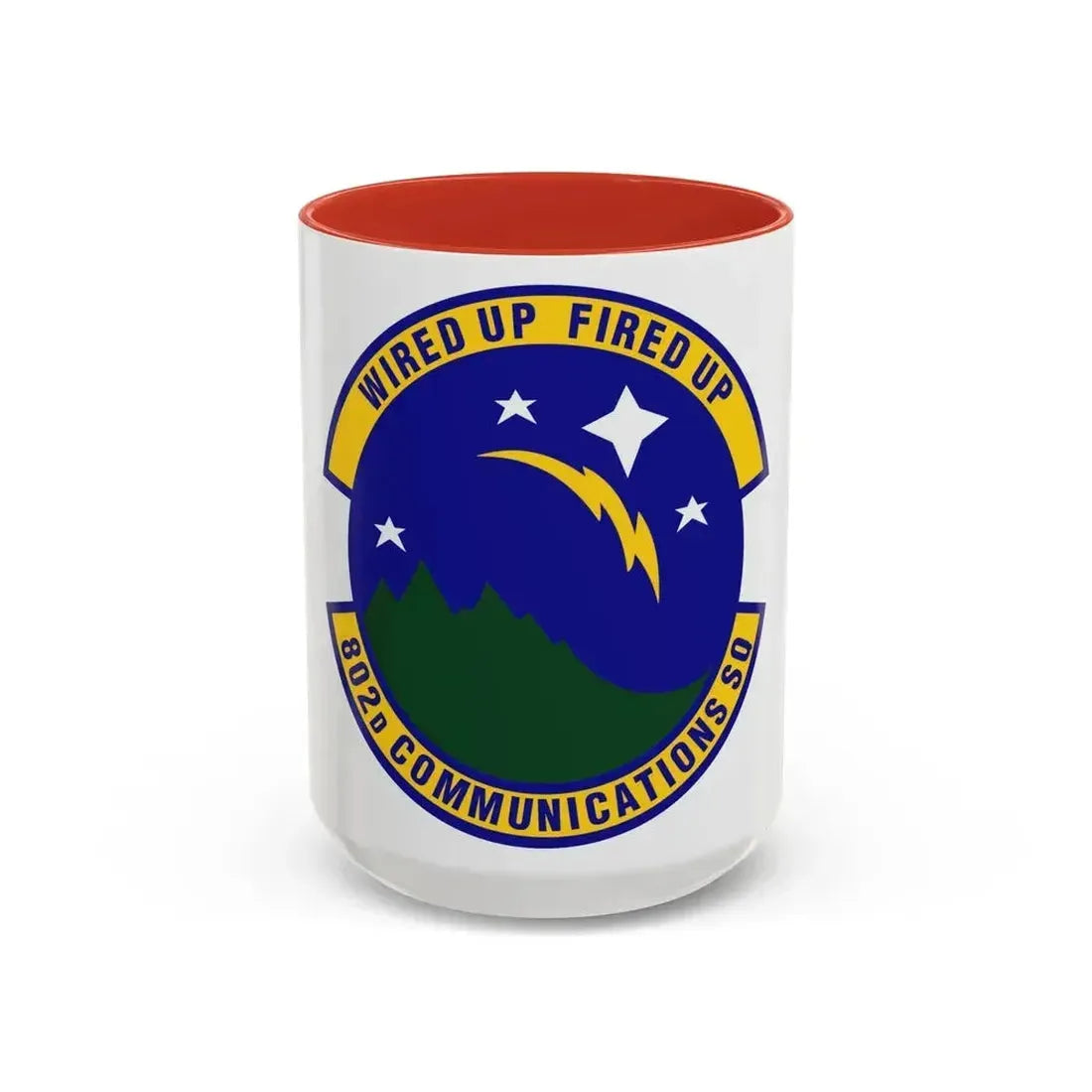 802d Communications Squadron (U.S. Air Force) Accent Coffee Mug 15oz Red - Go Mug Yourself