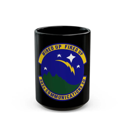 802d Communications Squadron (U.S. Air Force) Black Coffee Mug 15oz - Go Mug Yourself