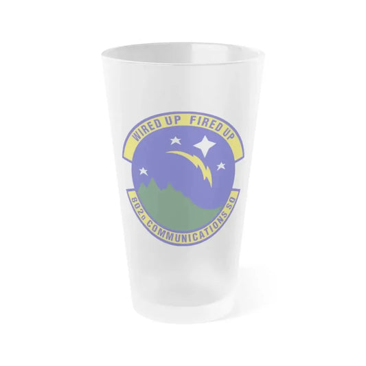802d Communications Squadron (U.S. Air Force) Frosted Pint Glass 16oz Default Title - Go Mug Yourself