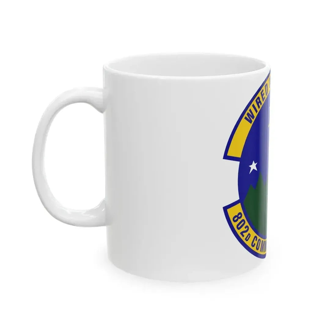 802d Communications Squadron (U.S. Air Force) White Coffee Mug - Go Mug Yourself
