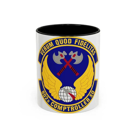 802d Comptroller Squadron (U.S. Air Force) Accent Coffee Mug 11oz Black - Go Mug Yourself