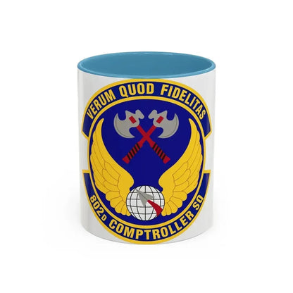 802d Comptroller Squadron (U.S. Air Force) Accent Coffee Mug 11oz Light Blue - Go Mug Yourself