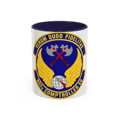 802d Comptroller Squadron (U.S. Air Force) Accent Coffee Mug 11oz Navy - Go Mug Yourself