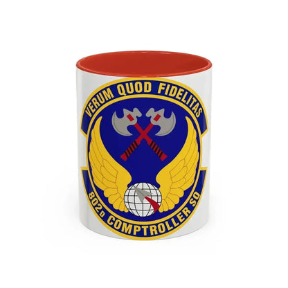 802d Comptroller Squadron (U.S. Air Force) Accent Coffee Mug 11oz Red - Go Mug Yourself