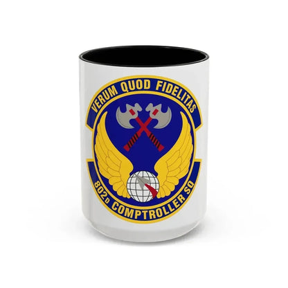 802d Comptroller Squadron (U.S. Air Force) Accent Coffee Mug 15oz Black - Go Mug Yourself