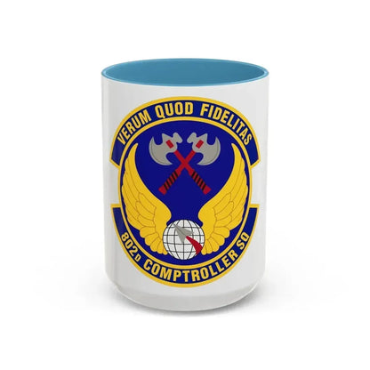802d Comptroller Squadron (U.S. Air Force) Accent Coffee Mug 15oz Light Blue - Go Mug Yourself