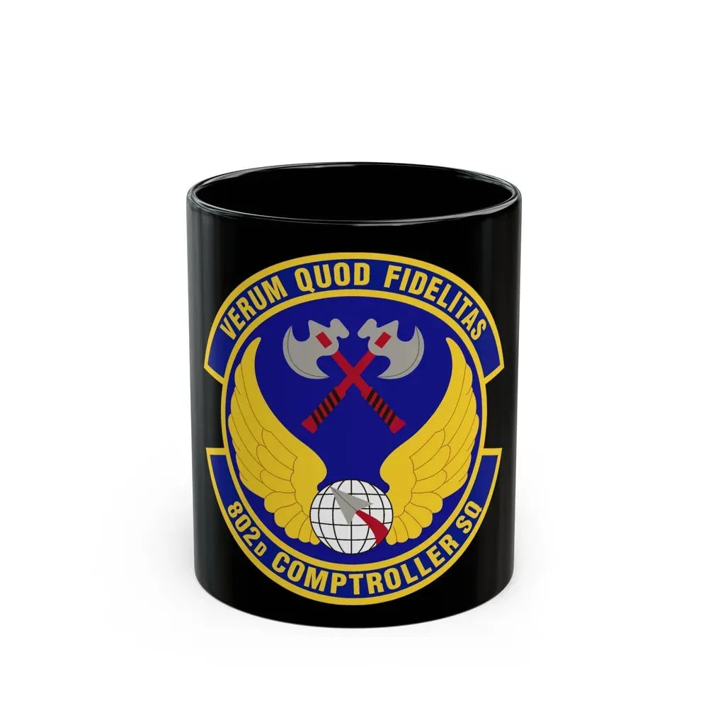 802d Comptroller Squadron (U.S. Air Force) Black Coffee Mug 11oz - Go Mug Yourself