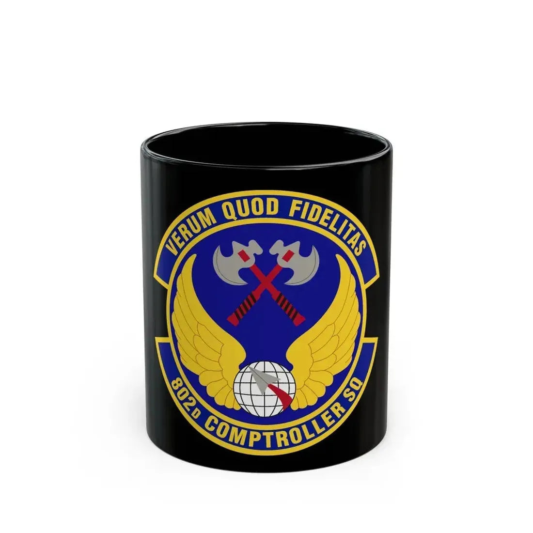 802d Comptroller Squadron (U.S. Air Force) Black Coffee Mug 11oz - Go Mug Yourself