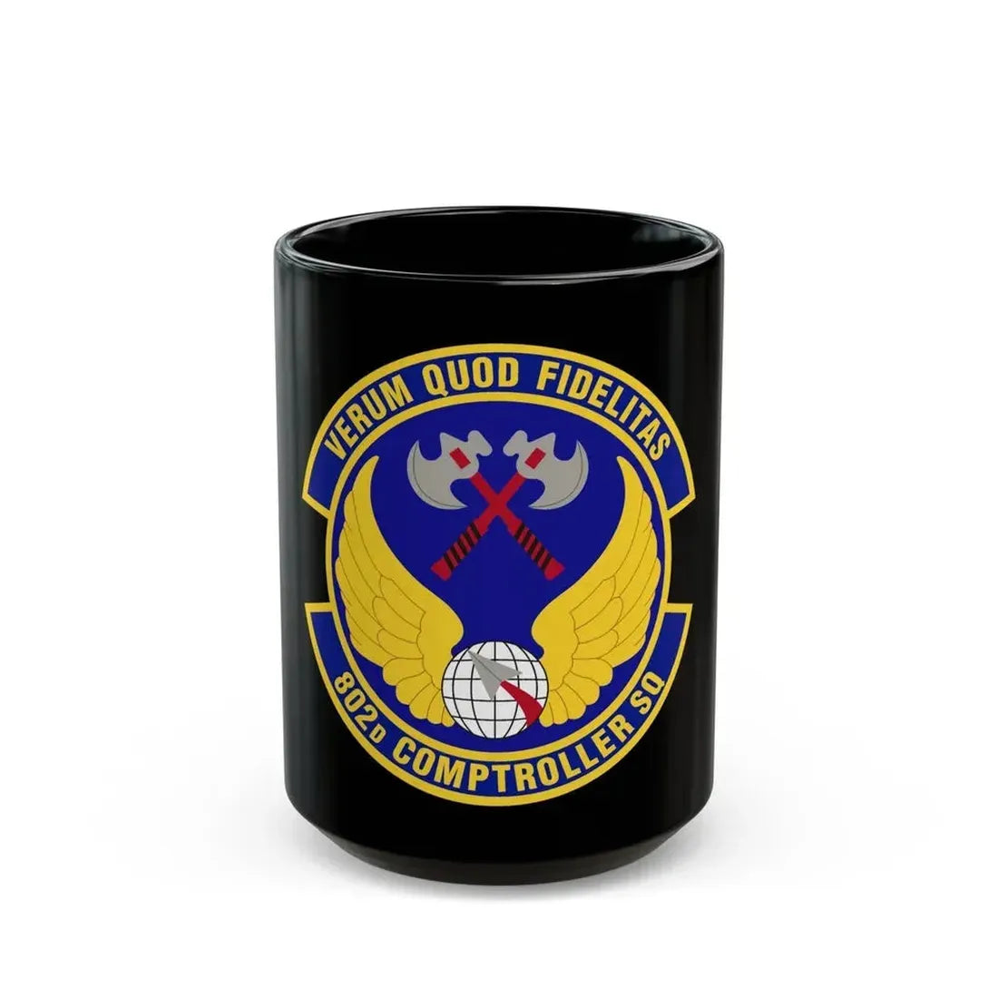 802d Comptroller Squadron (U.S. Air Force) Black Coffee Mug 15oz - Go Mug Yourself