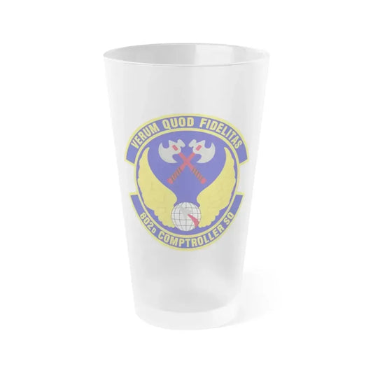 802d Comptroller Squadron (U.S. Air Force) Frosted Pint Glass 16oz 16oz Frosted - Go Mug Yourself
